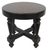 A handsome pair of low, turned wood round side tables or stools. Turned wood legs with a thick round top adorned with...