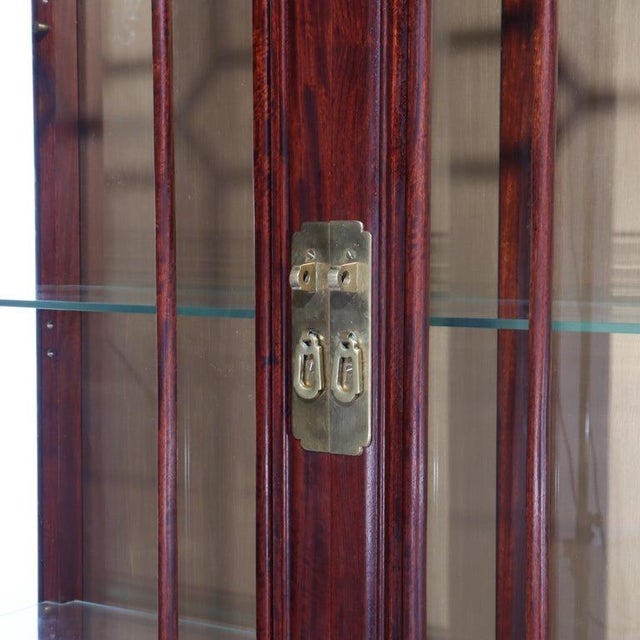 Chinese Chippendale 2-Door 2-Drawer Hardwood Breakfront Cabinet C1930 For Sale - Image 10 of 13