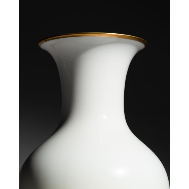 Rosenthal Tall Porcelain Vase with Gilt Rim and Yellow Gradient Decor from Rosenthal Selb-Plößberg, Germany, 1960s For Sale - Image 4 of 8