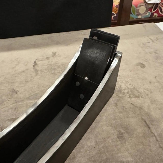 1990s Modern Luxury Wood and Silver Plated Italian Domino Table Game For Sale - Image 11 of 13