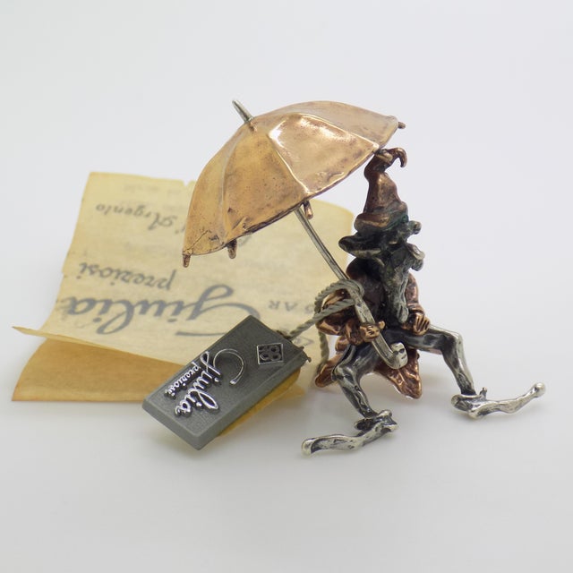 Vintage Italian Handmade Sterling Silver 925 & Copper Goblin Figurine from Giulia Preziosi, 1970s For Sale - Image 13 of 13