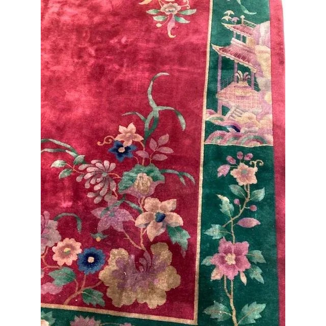 Art Deco 1920's Antique Nicholas Chinese Rug, 9' X 11'6" For Sale - Image 3 of 10