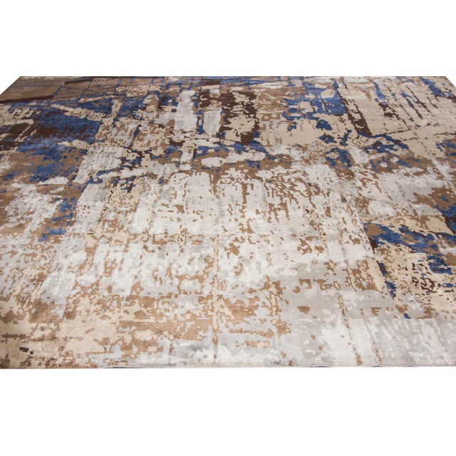 21st Century Modern Abstract Wool & Silk Rug 12 X 15 For Sale - Image 10 of 12