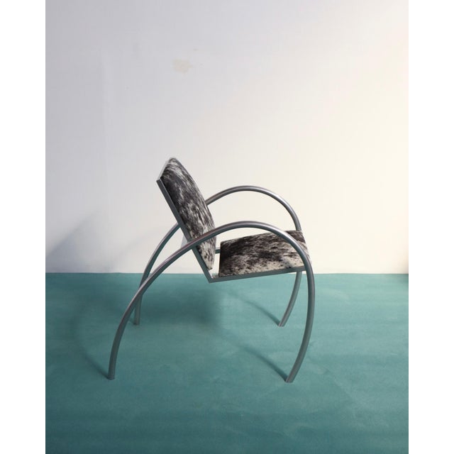 1980s Cowhide Armchair Attributed to Domingo & Scali for Nemo For Sale - Image 4 of 7