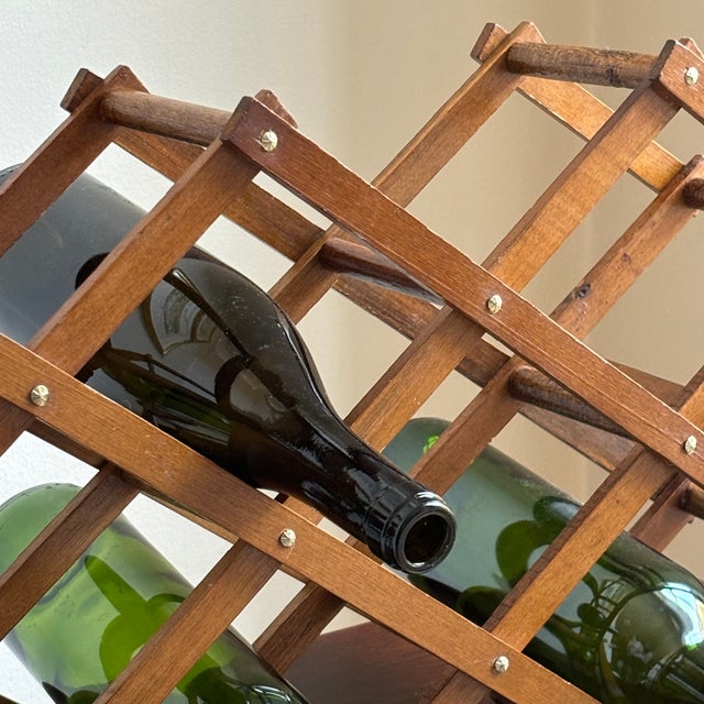 Mid-Century Modern Accordion-Style Wood Wine Rack For Sale - Image 4 of 10