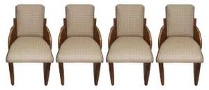 Vintage Solid Walnut Dining Chairs, Set of 4