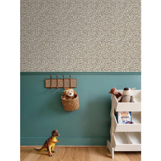Bronte Ribbon Maze Removable Wallpaper – Walnut Brown 3 Yard Roll For Sale In Atlanta - Image 6 of 7