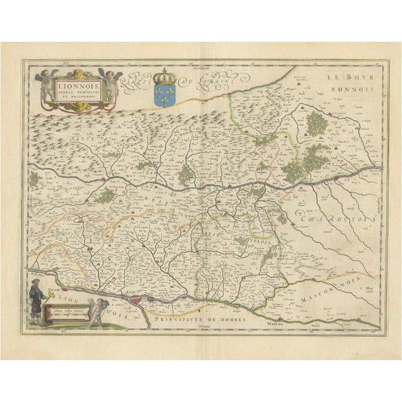 Paper Chart of Frances Provinces, 1644 For Sale - Image 7 of 7