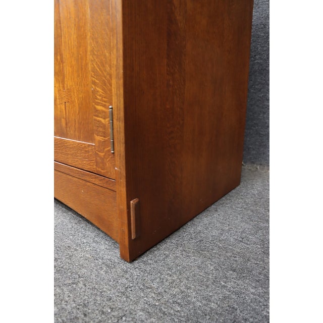 Brown Stickley Mission Oak 62" Tv Media Console Cabinet For Sale - Image 8 of 18