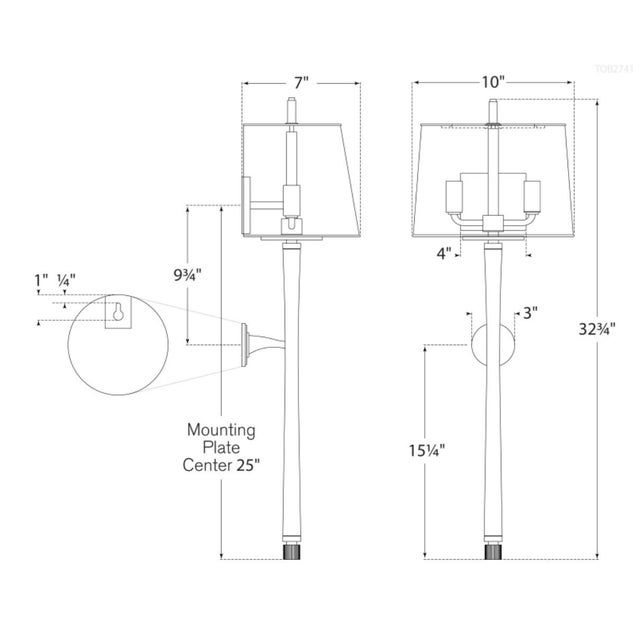 Edie Baluster Sconce in Polished Nickel with Linen Shade Designer: Thomas O'Brien Finish: Polished Nickel Height: 32.75"...