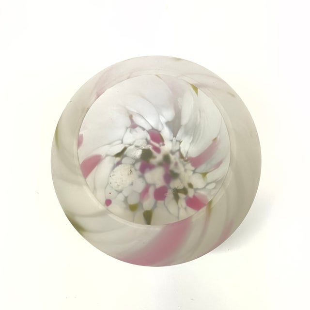 Pink Matte Frosted Pink & White Art Glass Vessel Curation - Group of 5 For Sale - Image 8 of 16