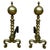 18th American Chippendale Style Brass Cannonball Andiron Firedog with Log Stops For Sale - Image 15 of 18