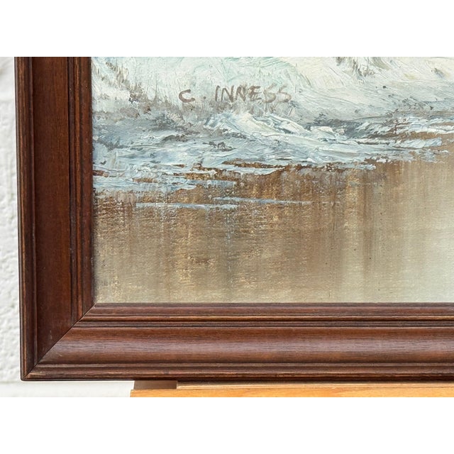 Winter Forest Landscape - Antique Oil Painting by 19th Century American Artist 1920 Circa For Sale - Image 16 of 18