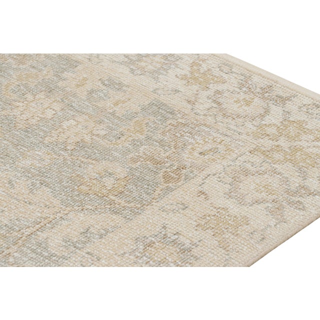 Textile Rug & Kilim’s Oushak Style Runner Rug in Gray With Cream White Floral Patterns For Sale - Image 7 of 7