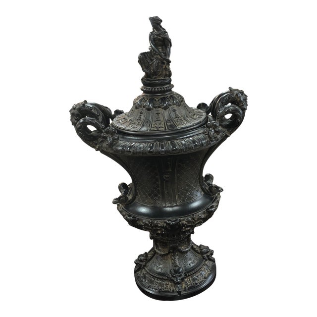 Grand Baroque Cast Lidded Urn For Sale