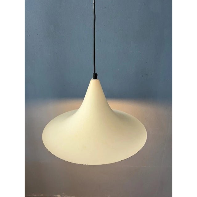 Beige Vintage Space Age Metal Witch Hat Pendant Lamp For Sale - Image 8 of 11