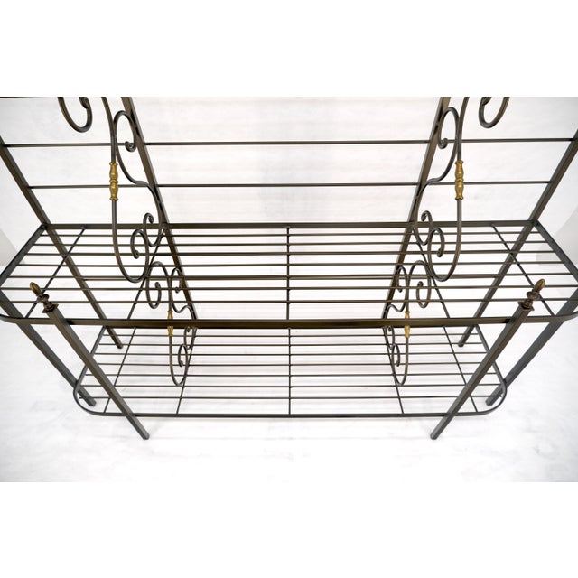 Vintage Steel & Brass Baker's Rack MINT For Sale - Image 11 of 17