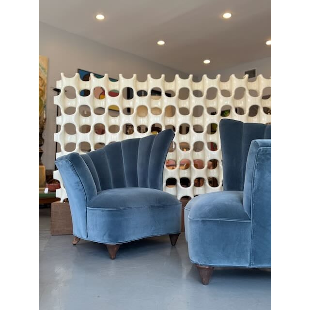 Vintage Pair of Art Deco Style Velvet Chairs For Sale - Image 11 of 15