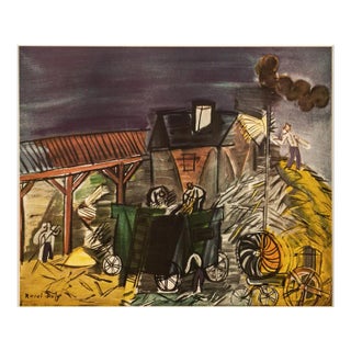 1954 After Raoul Dufy, "Threshning" First Edition Cottage Style Lithograph For Sale