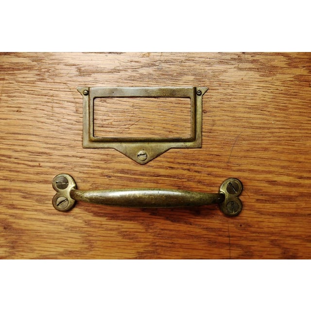 Vintage English Industrial Oak Filing Cabinet with Drawers, 1920s For Sale - Image 18 of 18