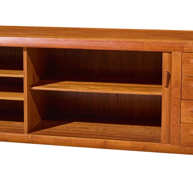 Brown Kofod-Larsen for Faarup Møbelfabrik Mid Century Danish Teak Tambour Door Credenza For Sale - Image 8 of 11