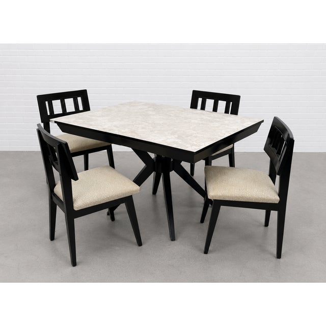 Atomic Mid Century Modern Ebonized Dining Table, C. 1950's For Sale - Image 10 of 11