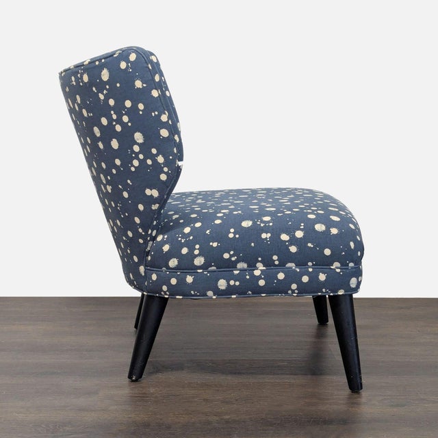 West Elm West Elm + Kate Spade Blue Polka Dot Lounge Chair For Sale - Image 4 of 7