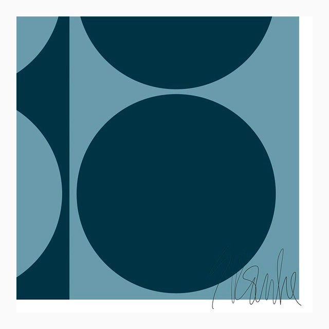 Dynamic Pair Teal Fine Art Print 21.25" X 30" by Liz Roache For Sale In Boston - Image 6 of 7