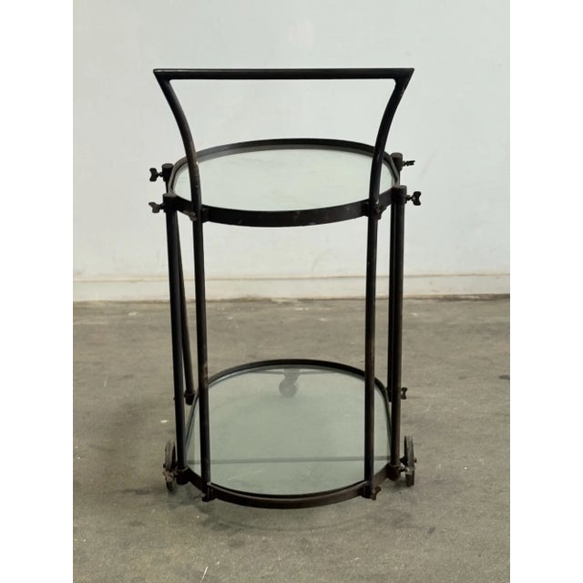 Industrial 1960s Patinated Iron Bar Cart For Sale - Image 3 of 12