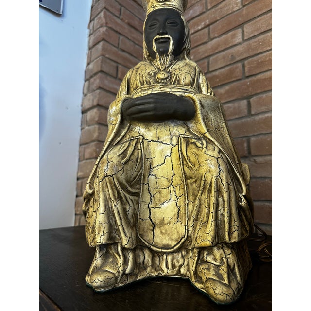 Pair of Mid-Century Modern Chinoiserie Chalkware Lamps. For Sale - Image 12 of 12
