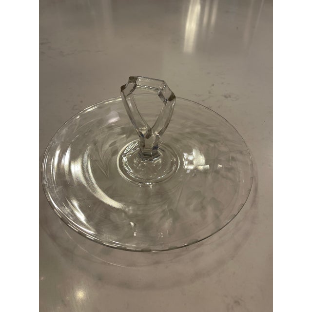 Transparent Vintage Cut Glass Serving Tray For Sale - Image 8 of 8
