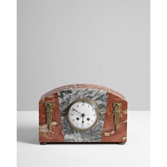 1920s France Art Deco Antique White Marble Clock For Sale - Image 11 of 15