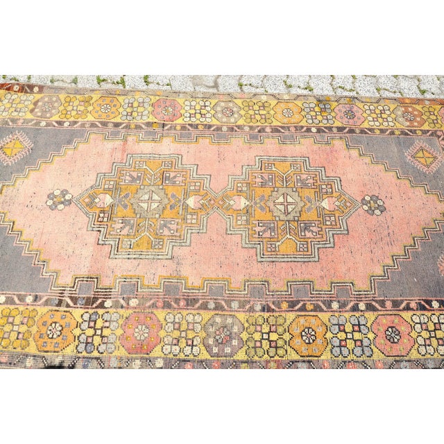 Vintage Pastel Pale Pink Rug For Sale - Image 6 of 11