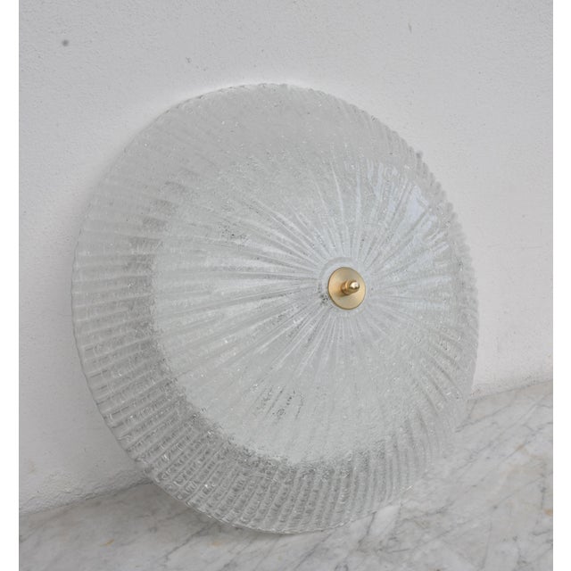 Vintage Italian Transparent Murano Glass Flush Mount Light For Sale - Image 11 of 11