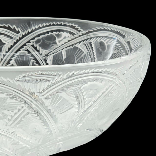 Lalique France Pinsons Crystal Centerpiece Bowl With Frosted Finches 9.125" For Sale - Image 13 of 18