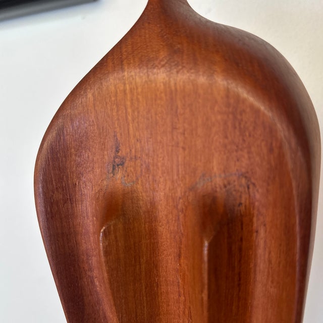 Wood Danish Modern Figural Teak Carved Sculpture For Sale - Image 7 of 11