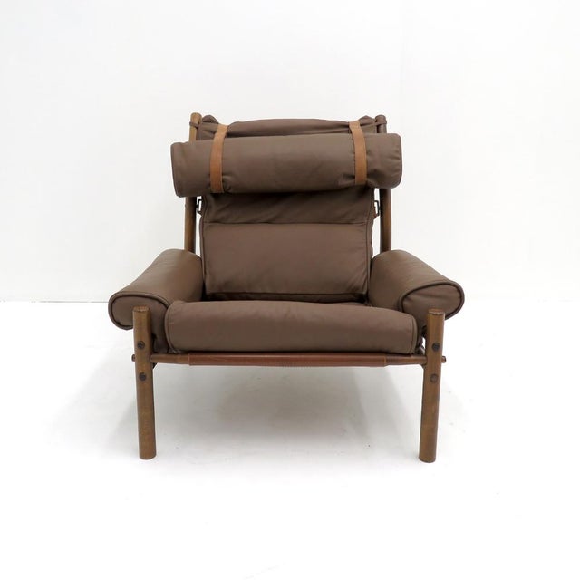 Mid-Century Modern Scandinavian Modern Arne Norell ‘Inca’ Leather Chair, 1970 For Sale - Image 3 of 10