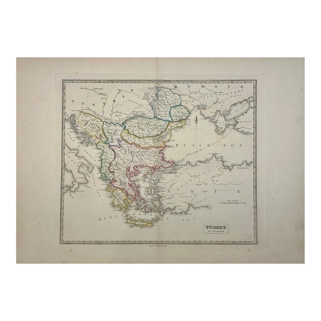 1837 Turkey Map From Alan Bell's a New General Atlas, London For Sale