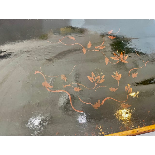 French Chinoiserie Tortoiseshell Bamboo and Lacquer Side Table, c.188-1900 For Sale - Image 9 of 14