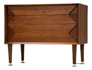 1960s Refinished Walnut Mid Century Dresser Chest