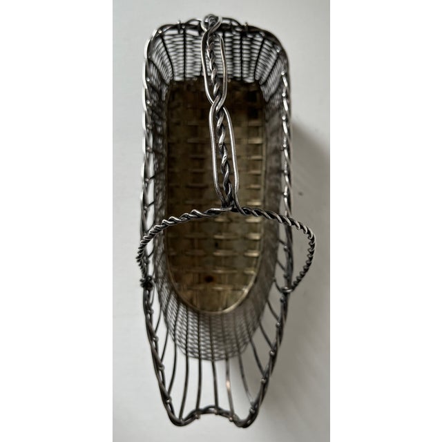 Metal Vintage French Silver Mesh Wine Bottle Caddy For Sale - Image 7 of 8