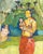Polynesian Mother and Baby - Original Abstract Expressionist Figurative Acrylic on Paper Abstract Expressionist figurative...