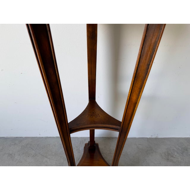 Wood Theodore Alexander Empire Style Solid Mahogany Pedestal With Brass Gallery For Sale - Image 7 of 12