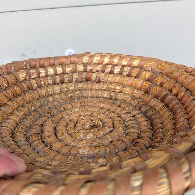 Wood A Large Antique Woven Rye-Straw Bowl, Circa 1900 For Sale - Image 7 of 12