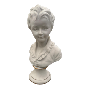 Vintage 14.5" Figural Porcelain Boy Statue Sculpture C. Tharaud Limoges France