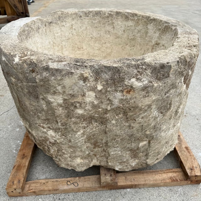Antique Limestone Trough A one-of-a-kind hand-carved limestone trough naturally textured, lightly weathered finish....