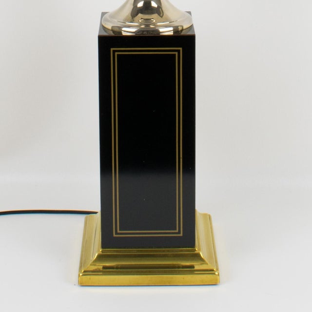 Maison Charles Black Enamel and Crystal Fruits Table Lamp , France Circa 1960 For Sale - Image 12 of 14