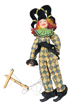 Venetian Clown Marionette Puppet, 1960s