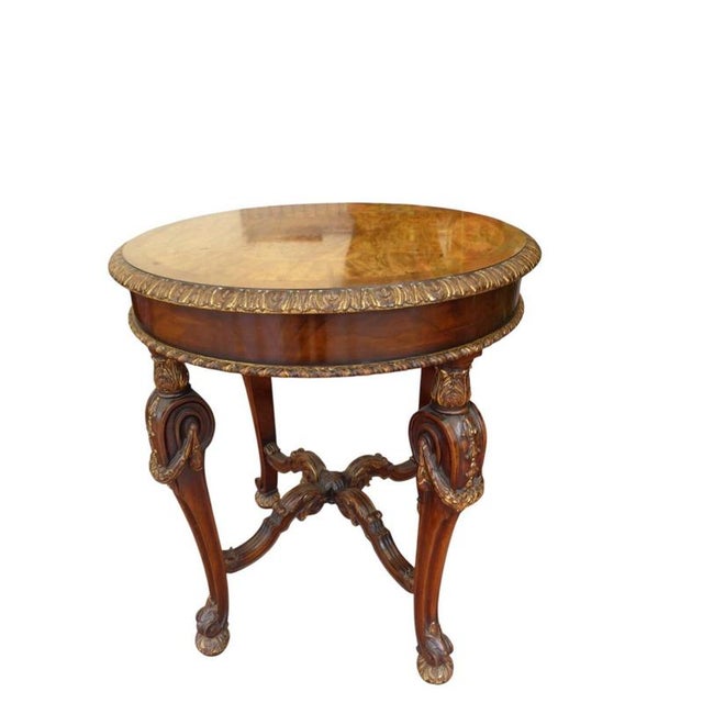 Antique Walnut and Gilt Table from Maple & Co., 1920 For Sale - Image 16 of 16
