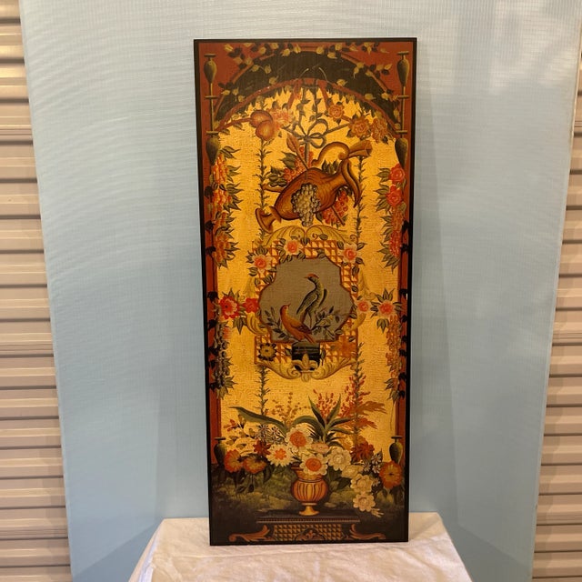 Mid 20th Century Botanical Bird Art Panel For Sale - Image 4 of 4